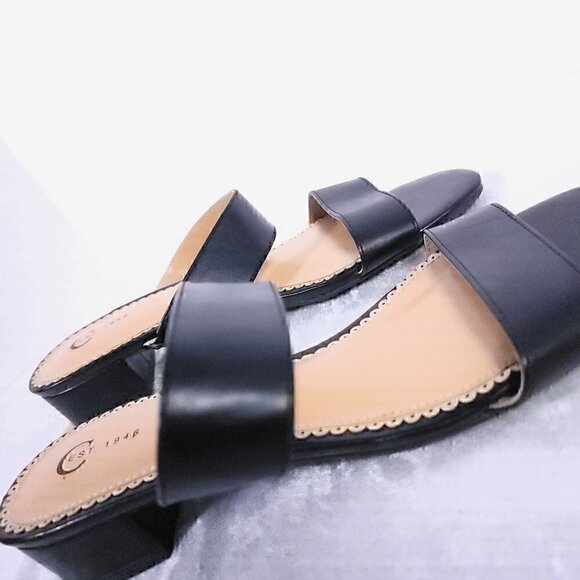 Cato, C. Est 1946 Womens Open Toe Black One Inch Heel, Slides Sandals Size 9M - Picture 3 of 6